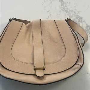 Elegant Cream Leather Chloe Shoulder Bag